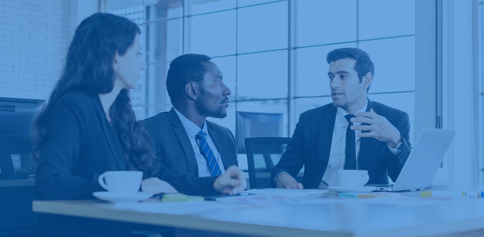 Business team protected by commercial insurance